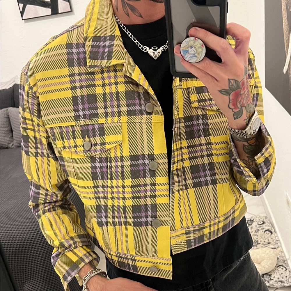 ASOS Yellow and Purple Checkered Jacket